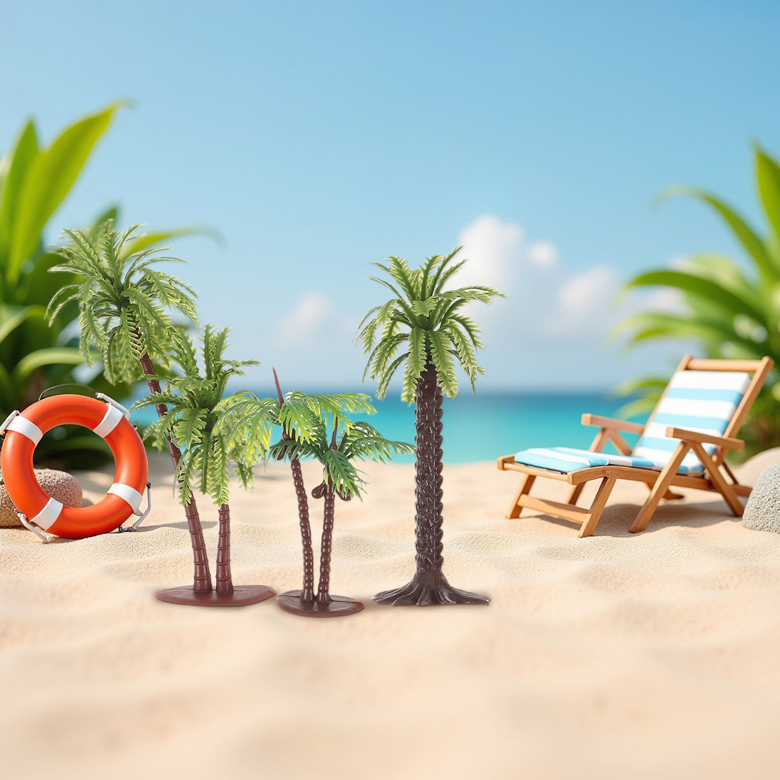 12Pcs Miniature Palm Tree Resi - Planted Aquarium With Sand ulasan dan harga